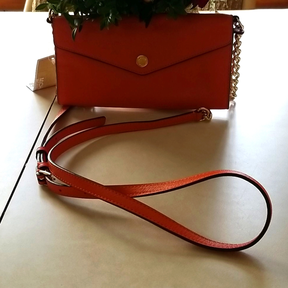 NWT Michael Kors Genuine Leather Chain Crossbody